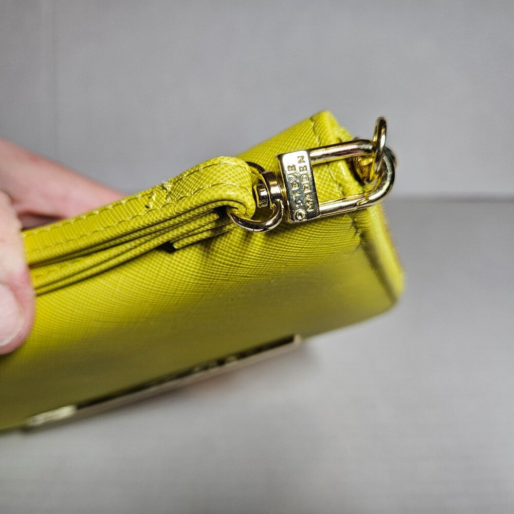 STEVE MADDEN SMOOTH ZIP AROUND WALLET PASTEL YELLOW WRISTLET - Picture 8 of 15